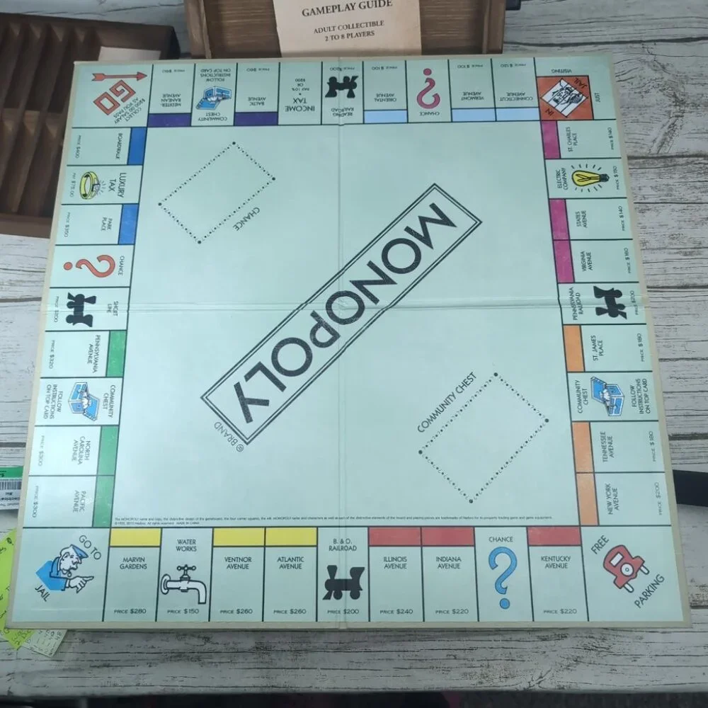 Monopoly Vintage Edition from Restoration Hardware Wooden Game Board RARE
